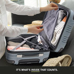 Kenneth Cole REACTION Out of Bounds Lightweight Hardshell 4-Wheel Spinner Luggage, Granite Blue, 24-Inch Checked