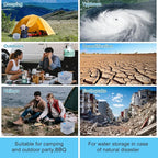 2 Pack Collapsible Water Container with Spigot, Foldable Cube Water Jugs Portable Water Storage for Outdoors Camping Hiking Disaster Preparedness & Survival Gear 1.4/2.6/4/5.3 Gallon