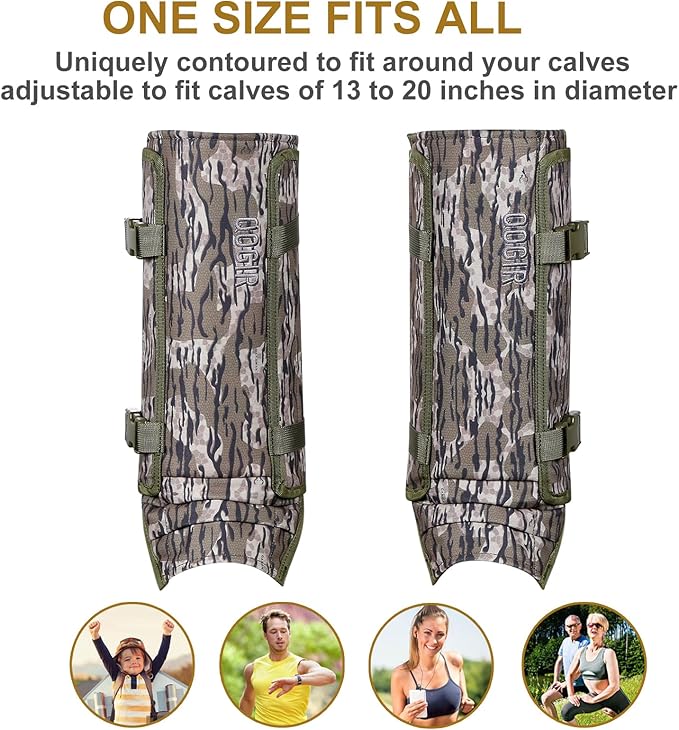 QOGIR Snake Gaiters for Hunting: Durable Snake Guards, Snake Gaiter Leggings for Men & Women, Snake Bite Protection for Lower Legs, Snake Proof Gaiters with Adjustable Size