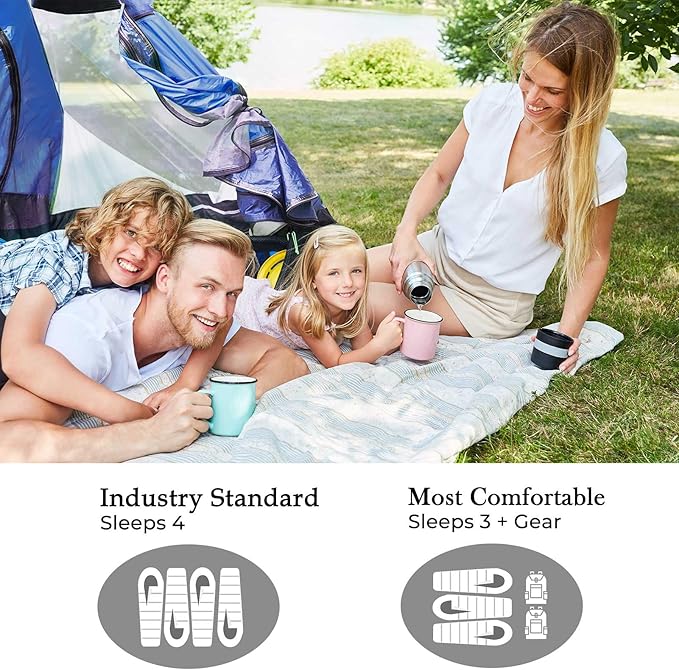 4/6 Person Easy Pop Up Tent, Waterproof, Automatic Setup,2 Doors-Instant Family Tents for Camping, Hiking & Traveling