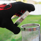 BLAZIN' GRILL Rolling Grill Basket | Rolling Grilling Baskets for Outdoor Grilling 2 Pcs | Barbecue Grill Set with BBQ Gloves | Portable Camping Net Rack Perfect for Vegetables, Seafood & Meat