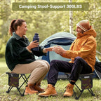 Portable Camping Stool with Side Pocket Camping Seat 12.5in Foldable Comfortable Widening Heightening for Travel Camping Fishing Hiking Gardening Picnic Beach BBQ Outdoor