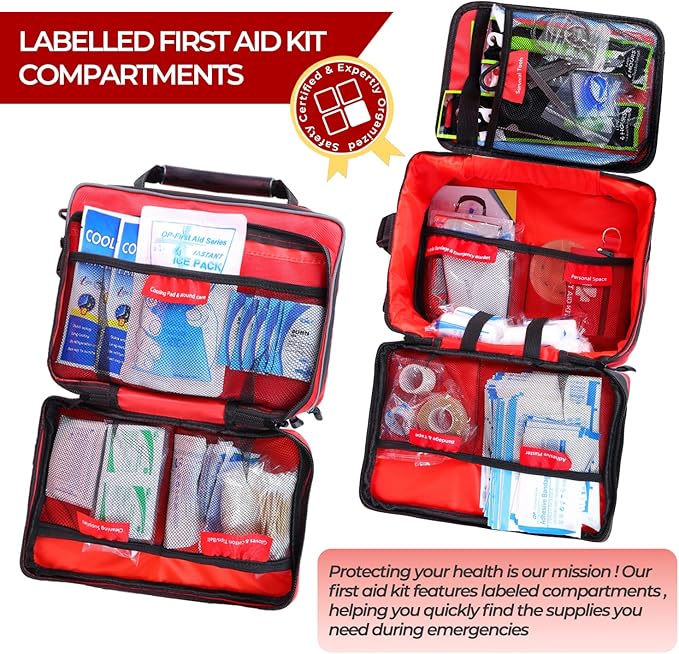 505 Piece Large First Aid Kit - Comprehensive Medical Kit for Home, Car, Travel, Camping, Business, School & Outdoor