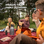 IDEUS Insulated Stainless Steel Water Bottle with 2 Leak-Proof Lids, Thermal Water Flask for Hiking Biking, 64oz, Bright Blue