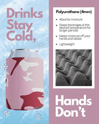 PartyPrints 25 Pack Multicolor Assorted Blank Can Cooler Sleeves, Customizable Bulk Insulated Foam, Collapsible Plain Drink Holder, Cold Beer Insulator | 12oz Regular, 16oz Tall Cans