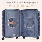 Sweetcrispy Carry on Luggage, Hard Shell ABS Suitcase with Double Spinner Wheels, Lightweight Expandable Rolling Suit Case with TSA Lock, 20 Inch Navy Blue
