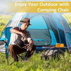 Camping Chair 2 Pack Portable Folding Chair with Cup Holder and Cooler Bag, 285lbs Capacity, Upgraded Foldable Chair for Outdoor, Beach, Fishing, Backpacking, Sky Blue