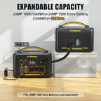 VTOMAN Jump 1800 Portable Power Station 1800W, 1548Wh LiFePO4 Solar Generator Constant-Power Battery Power Station, Dual PD 100W Type-C, Capacity Expandable to 3096Wh for Camping, Travel, Home Backup