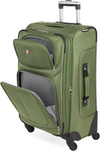 SwissGear Sion Softside Expandable Luggage with Spinner Wheels, Evergreen, Checked-Medium 25-Inch