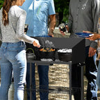 only fire Outdoor Camp Cooking Table for Dutch Ovens and Food Preparation, Collapsible Grill Table Camping Kitchen Station with Side Windscreen & Storage Basket for Backyard BBQ Picnic RV