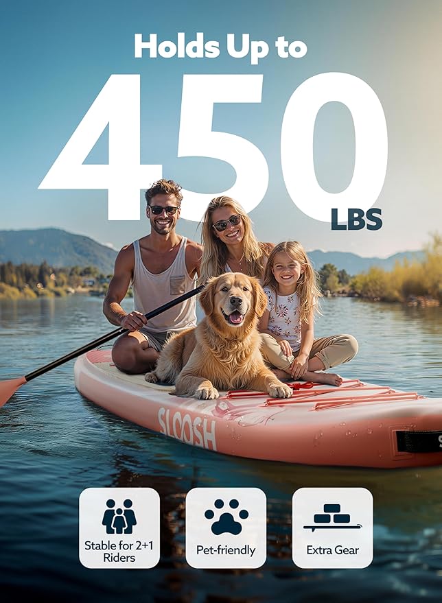 SLOOSH Inflatable Stand Up Paddle Board, 10'6" Paddle Boards with Premium Accessories, Non-Slip EVA Deck, Ultra-Light Carry Bag Pump, Ripple SUP for Youth & Adults of All Skill Levels