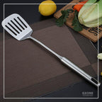Stainless Steel Slotted Spatula,Cooking Utensil For Kitchen Use With Hollow Handle,Silver/14.9Inch