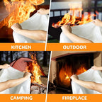 TYLIN Emergency Fire Blanket for Home & Kitchen 40” x 40” - 2 Pack, High Heat Resistant Fire Suppression Blankets for Home Safety, Kitchen, and Camping Fiberglass Welding (2)