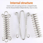 TOBWOLF 10PCS Tent Spring Buckle, Windproof Stainless Steel Rope Tensioner Awning Fixed Hook Buckle, Portable Camping Tent Fixed Buckle, Spring Buckle Set for Outdoor Camping, Dog Training, Swing