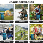 Ultra-Lightweight Collapsible Stool - Portable Folding Seat for Camping, Hiking, Travel & Outdoor Activities (Gradient Blue)