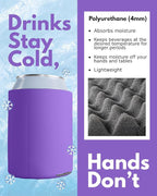 PartyPrints 100 Pack Orchid Blank Can Cooler Sleeves, Customizable Bulk Insulated Foam for Beer, Collapsible Plain Drink Holder, Cold Soda Insulator, 12oz Regular, 16oz Tall Cans