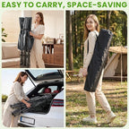 Camping Cot, Folding Camp Cot for Adults, Portable Outdoor Cot with Carry Bag & Mattress, Fast Setup, Lightweight Compact Bed for Travel, Home Office Nap (Grey)