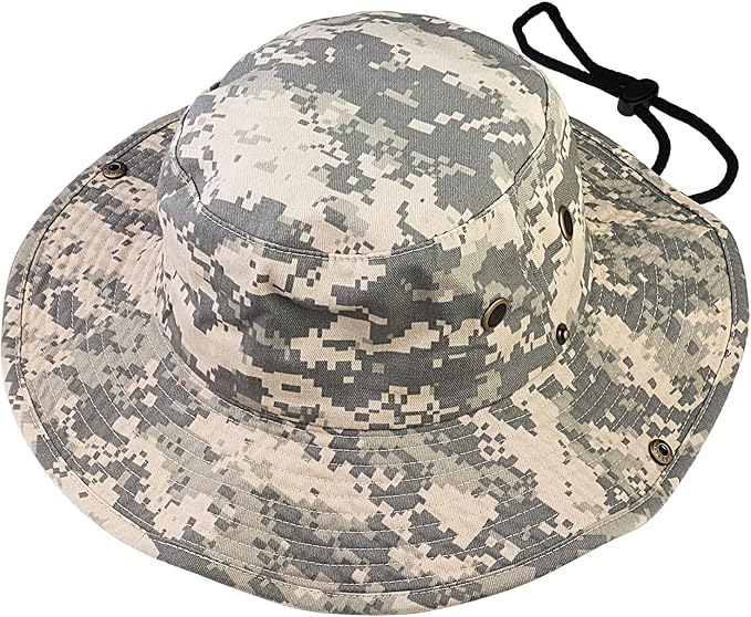 Wide Brim Hiking Fishing Safari Boonie Bucket Hats 100% Cotton UV Sun Protection for Men Women Outdoor Activities