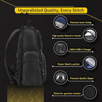 Durable Leather Laptop Business Backpack Perfect for Men & Women, Work Backpack Fits 15.6 Inch, Premium Quality Travel Bag with USB Charging Port, Water-Resistant, Bookbag with Multiple Pockets