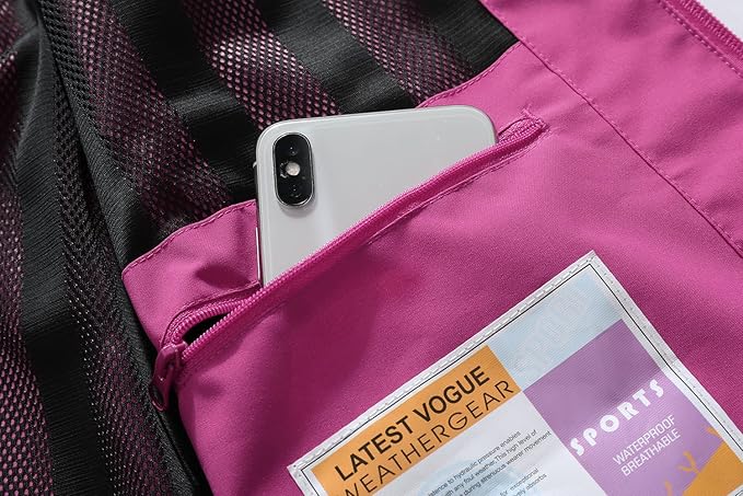 MOERDENG Women's Waterproof Rain Jacket Lightweight Raincoat Hooded Hiking Jacket Softshell Windbreaker