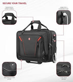 star cloud Rigid Frame Rolling Laptop Bag 18"×14"×8", Water-Resistant Rolling Briefcase with Wheels, Business Travel Computer Bag, Underseat Carry on Luggage for Men & Women