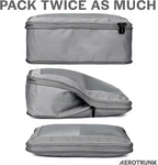 Compression Packing Cubes for Travel - Luggage Organizer Bags - Double Zipper Packing Cubes for Suitcases (6-Pack, Dark Grey)