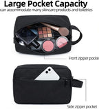 DSYSC Travel Toiletry Bag for Women Men, Small Makeup Bag, Water-Resistant Cosmetic Bag, Cosmetic Pouch, Traveling Dopp Kit, Travel Essentials Accessories (Red)