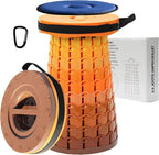 ALEVMOOM Upgraded XXL 50 Portable Collapsible Stool with Cushion,Telescoping Folding Stool for Adults,Yet More Sturdy Camping Stool with Load Capacity 1000lbs,for Outdoor Garden Hiking BBQ