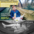 Miztli Camping Hammock -Portable Hammock w/Spacious Net & Tree Straps w/Adjustable Loops, Double and Single Hammock for Outdoor, Indoor, Hiking and Travel