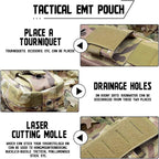 Small Ifak Trauma Kit for Duty Belt, Laser Cut Ifak Med Trauma Kit, Molle Tactical Emergency First Aid Kit Refill Supplies Insert