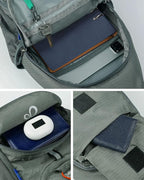 WATERFLY Packable Small Crossbody Sling Backpack Shoulder Chest Bag Daypack for Hiking Traveling Grey