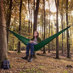 Grassman Camping Hammock Double & Single Portable Hammock with Tree Straps, Lightweight Nylon Parachute Hammocks Camping Accessories Gear for Indoor Outdoor Backpacking, Travel, Hiking, Beach