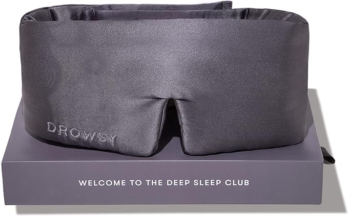 DROWSY Silk Sleep Mask. Face-Hugging, Padded Silk Cocoon for Luxury Sleep in Total Darkness. (Moonlight Shadow)
