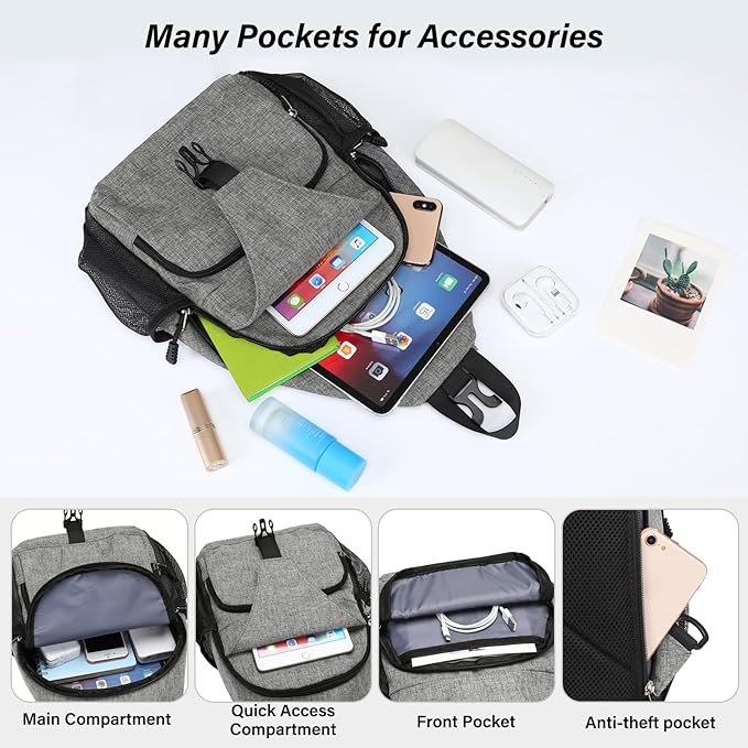 MOSISO Sling Backpack Travel Hiking Daypack, Crossbody Convertible Sling Bag with Front Pocket One Shoulder Chest Bag