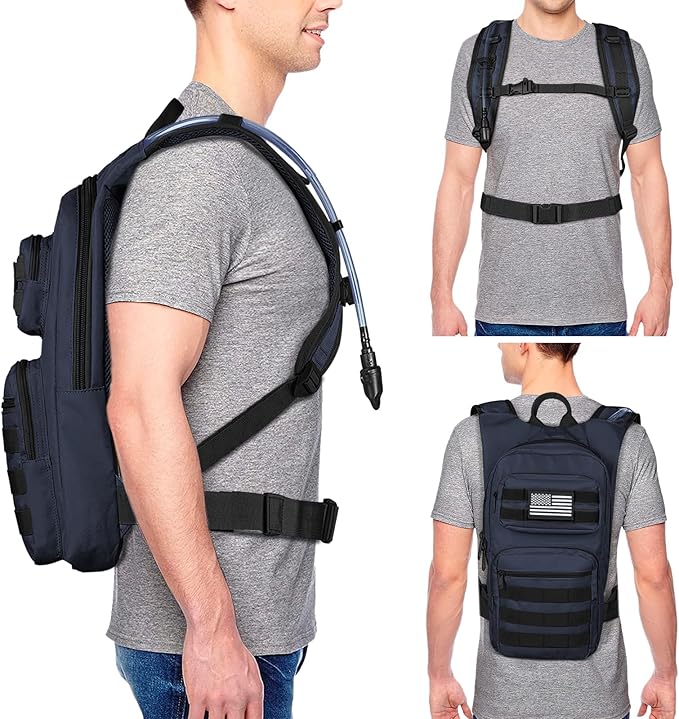 NOOLA Hydration Backpack with 3L TPU Water Bladder, Tactical Molle Water Backpack for Men Women, Hydration Pack for Hiking, Biking, Running and Climbing