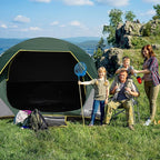 4 Person Blackout Camping Tent, Easy Setup Waterproof Family Dome Tent for Camping with Rainfly, Portable Double Layer Large Family Tent for Outdoor Camping&Hiking