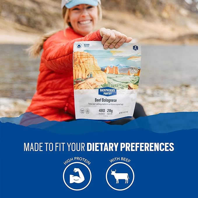 Backpacker's Pantry Beef Bolognese | Freeze Dried Backpacking & Camping Food - Emergency Food - 28g Protein - 1 Count