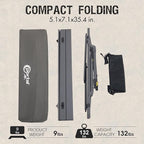 PORTAL Outdoor Folding Portable Picnic Camping Table with Adjustable Height Aluminum Roll Up Table Top Mesh Layer, Dark Gray