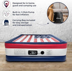SoundAsleep Dream Series Luxury USA Air Mattress with ComfortCoil Technology & Built-in High Capacity Pump for Home & Camping- Double Height, Adjustable, Inflatable Blow Up, Portable - Queen Size