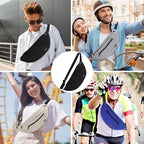 MAXTOP Large Crossbody Fanny Pack with 4-Zipper Pockets,Gifts for Enjoy Sports Festival Workout Traveling Running Casual Hands-Free Wallets Waist Pack Phone Bag Carrying All Phones