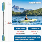 Kayak Paddle Carbon Fiber Shaft and Reinforced Nylon Blade, Adjustable Kayaking Oars, 3 Piece, 230-250 cm/90-98 Inches,210-230 cm/82-90 inches