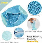 Shoe Washing Machine Bag,Laundry Shoe Bag for Washer and Dryer,Reusable Shoe Cleaning Bag for Sneakers,Tennis Shoes,With Self-locking Zipper, Microfiber Inside (Lite Blue - 2 Pack)