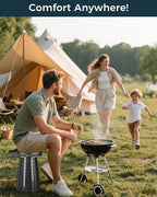 XXL 19.7" Collapsible Stool with Removable Cushion & Waterproof Storage Bag - Extra Wide Portable Folding Stool for Adults, Camping, Travel, Max Capacity 1000lbs