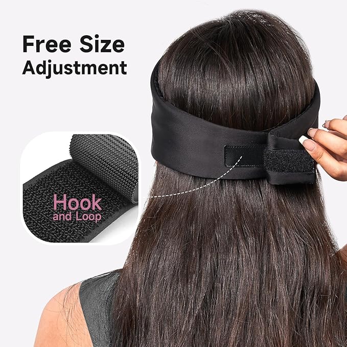 Umisleep Soft Sleep Mask, Blackout Eye Mask for Side Sleepers, Women Men Sleeping Mask, Anti-Wrinkle & Softer Than Real Mulberry Silk Eye Cover, Satin Blindfold with Adjustable Band, Black