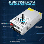 Upgraded 48V DC Power Supply 1200W 25A AC to DC Converter Switching Power Supply for Led Strip, Motor Pump, CCTV, 3D Printer, Electronic Instruments, Lab Computer