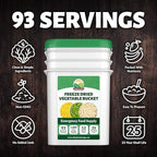 Freeze Dried Vegetable Bucket | 12 Pouches Premium Emergency Food Supply | Survival Food 25 Year Shelf Life | Camping Food, Backpacking Meals, Prepper Supplies | Valley Food Storage Packaged in USA