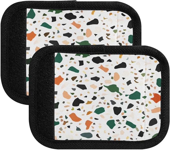4 Pack Colored Fragments Luggage Handle Wrap, Detachable Luggage Tag, Neoprene Suitcase Wrap with Comfort Grip & Bright Identifier for Suitcase, Travel Bag, Sports Bag