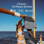 Nomadix Original Towel - Perfect for Beach, Pool, Travel, Camping, Yoga - Made with Recycled Materials - Super Absorbent - Sand Resistant - Poolside Black - 72.5x30