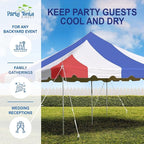 Party Tents Direct 20'x20' Weekender Canopy Pole Tent - Easy Up Canopy Tent with 80 Person Capacity - Outdoor Canopies for Parties, Weddings, & Events (Red, White and Blue)