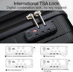 Hanke Expandable Hard Shell Luggage Sets 2 piece Carry on Luggage with Wheels Suitcases Lightweight Checked Travel Luggage Rolling Large Suitcase Travel Luggage Bag Woman Men 20/29 Inch(Jet Black)